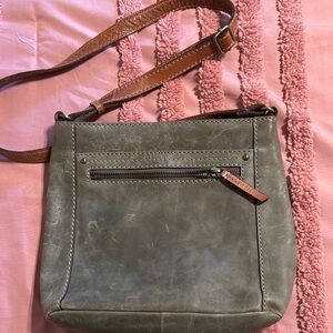 Stylish Gray Leather Crossbody Bag